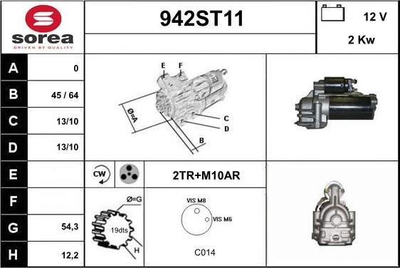 STARTCAR 942ST11 - Стартер www.autospares.lv