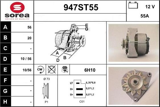 STARTCAR 947ST55 - Ģenerators autospares.lv