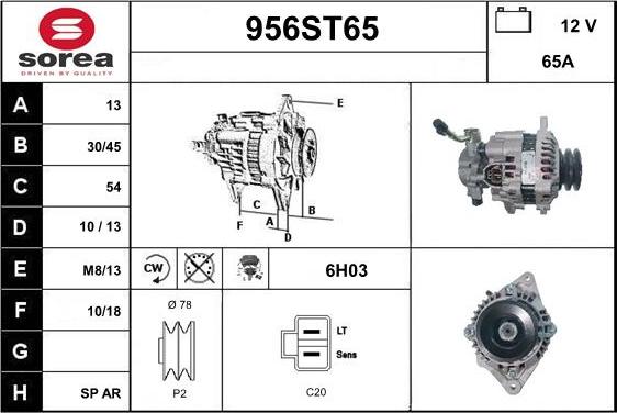 STARTCAR 956ST65 - Ģenerators www.autospares.lv