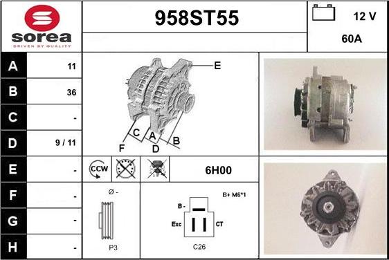 STARTCAR 958ST55 - Генератор www.autospares.lv