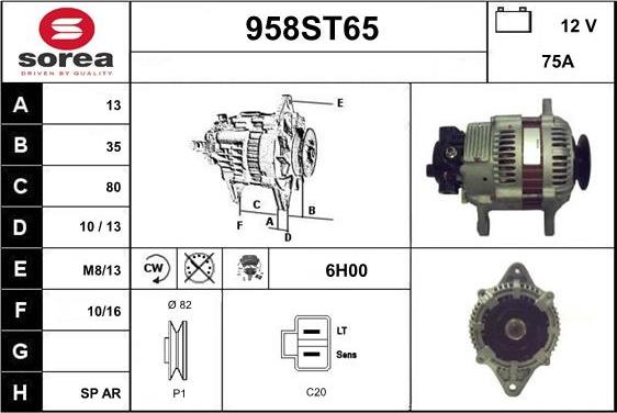 STARTCAR 958ST65 - Ģenerators autospares.lv