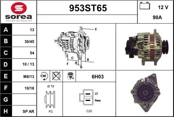 STARTCAR 953ST65 - Ģenerators autospares.lv