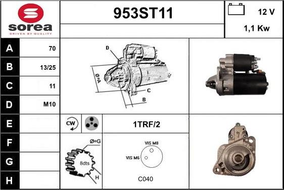 STARTCAR 953ST11 - Starter www.autospares.lv