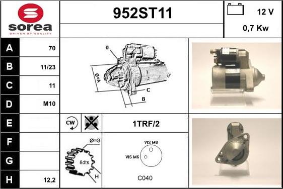 STARTCAR 952ST11 - Starter www.autospares.lv