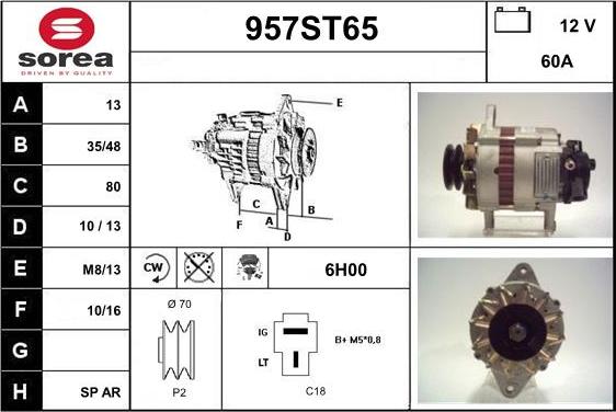 STARTCAR 957ST65 - Ģenerators autospares.lv