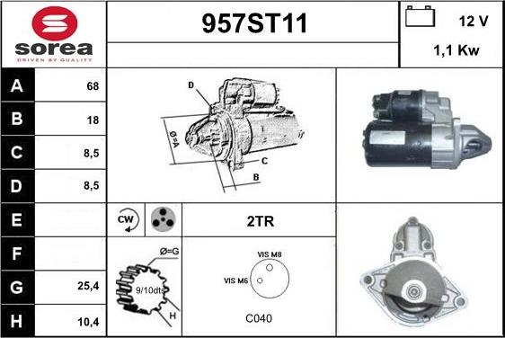 STARTCAR 957ST11 - Starter www.autospares.lv