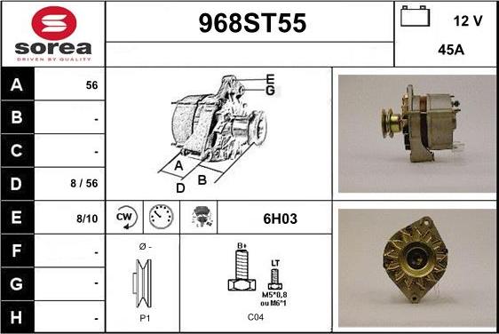 STARTCAR 968ST55 - Alternator www.autospares.lv