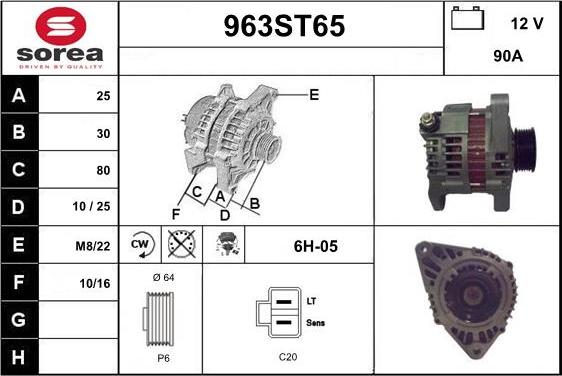 STARTCAR 963ST65 - Ģenerators autospares.lv