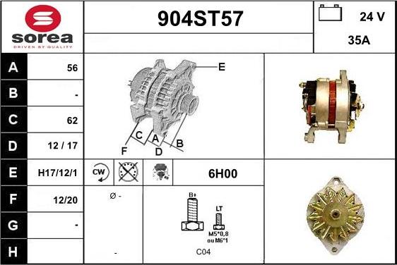 STARTCAR 904ST57 - Ģenerators autospares.lv