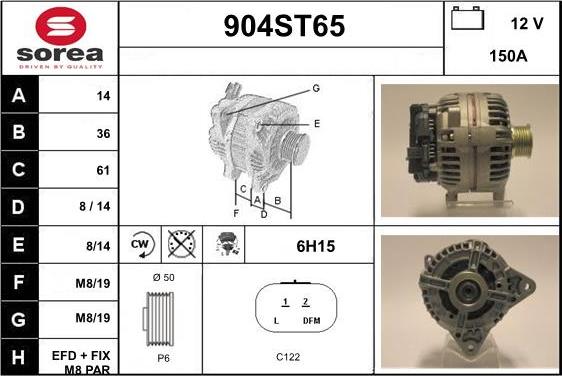 STARTCAR 904ST65 - Ģenerators autospares.lv