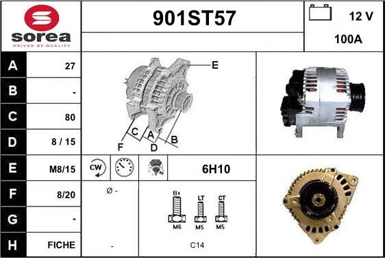 STARTCAR 901ST57 - Ģenerators autospares.lv