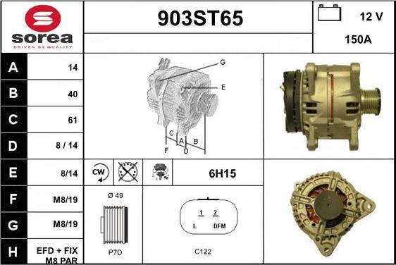 STARTCAR 903ST65 - Ģenerators autospares.lv