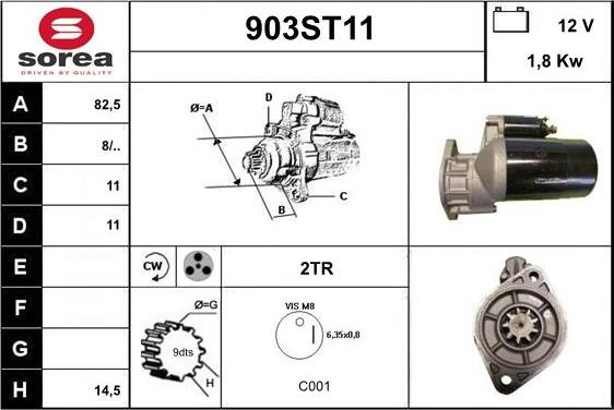 STARTCAR 903ST11 - Стартер www.autospares.lv