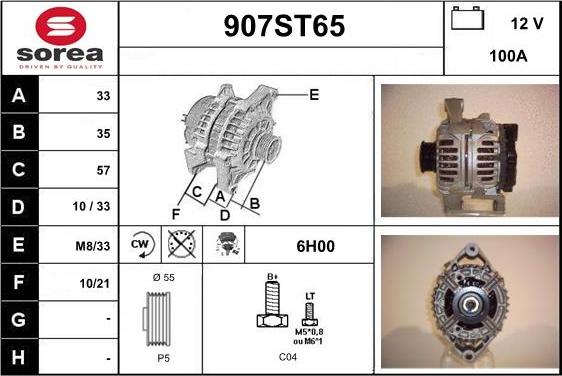 STARTCAR 907ST65 - Ģenerators www.autospares.lv