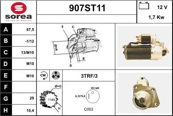 STARTCAR 907ST11 - Starteris www.autospares.lv