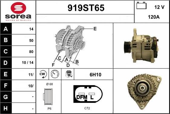 STARTCAR 919ST65 - Ģenerators autospares.lv