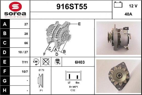 STARTCAR 916ST55 - Ģenerators autospares.lv