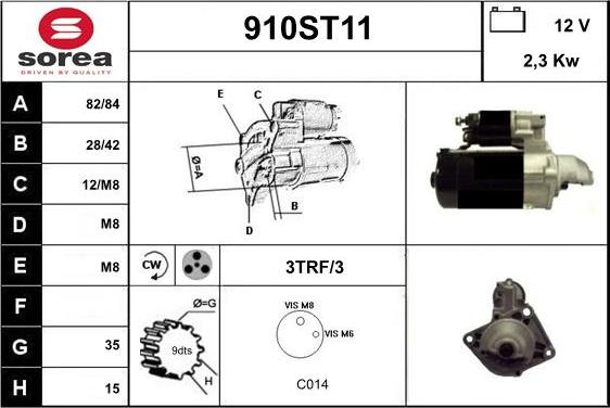 STARTCAR 910ST11 - Стартер www.autospares.lv