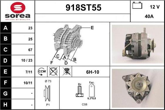 STARTCAR 918ST55 - Alternator www.autospares.lv