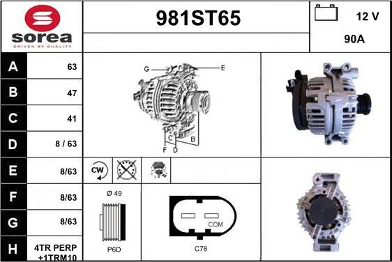 STARTCAR 981ST65 - Ģenerators www.autospares.lv