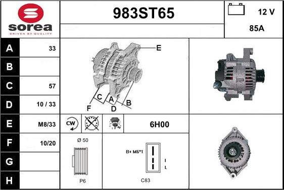 STARTCAR 983ST65 - Ģenerators autospares.lv