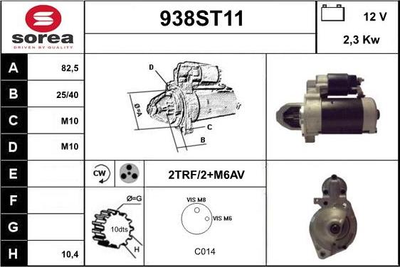 STARTCAR 938ST11 - Starter www.autospares.lv