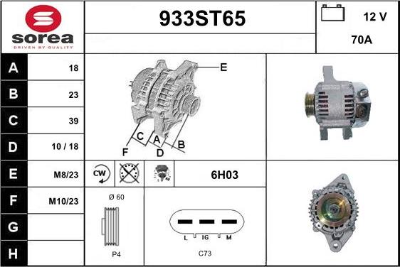 STARTCAR 933ST65 - Ģenerators autospares.lv