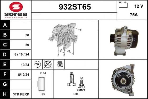 STARTCAR 932ST65 - Alternator www.autospares.lv