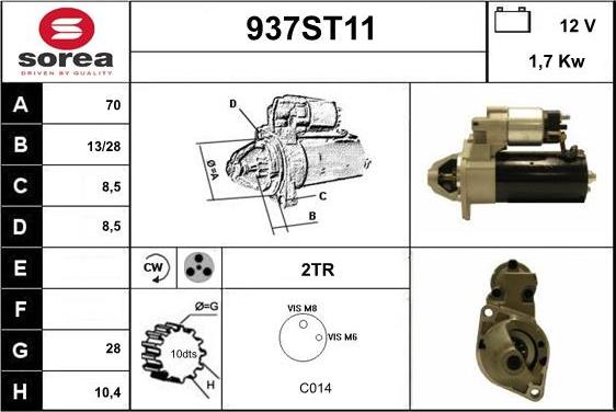 STARTCAR 937ST11 - Starter www.autospares.lv