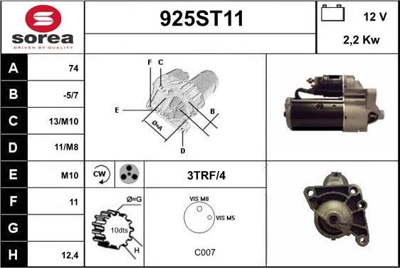 STARTCAR 925ST11 - Starteris autospares.lv