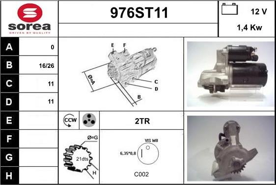 STARTCAR 976ST11 - Стартер www.autospares.lv