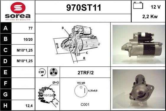 STARTCAR 970ST11 - Starteris autospares.lv