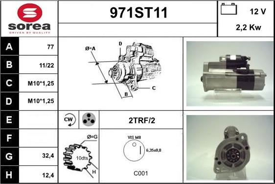 STARTCAR 971ST11 - Starteris autospares.lv