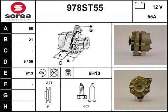 STARTCAR 978ST55 - Ģenerators autospares.lv