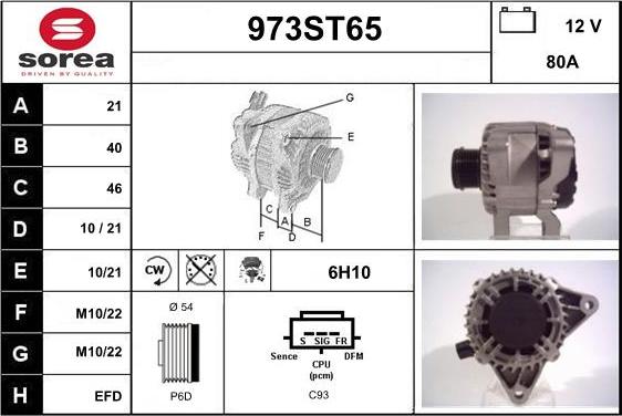 STARTCAR 973ST65 - Ģenerators www.autospares.lv