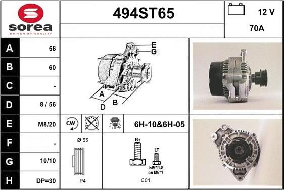 STARTCAR 494ST65 - Ģenerators autospares.lv