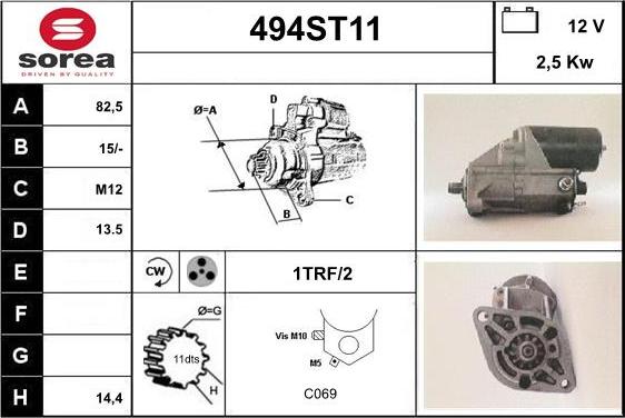 STARTCAR 494ST11 - Starter www.autospares.lv