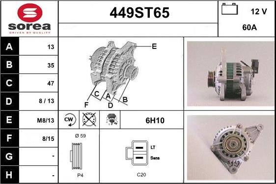 STARTCAR 449ST65 - Ģenerators autospares.lv