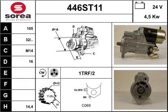 STARTCAR 446ST11 - Стартер www.autospares.lv