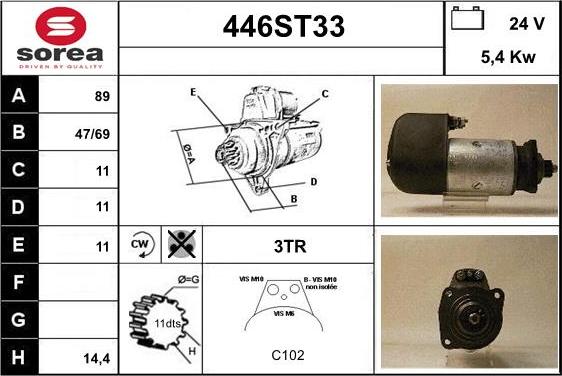 STARTCAR 446ST33 - Стартер www.autospares.lv