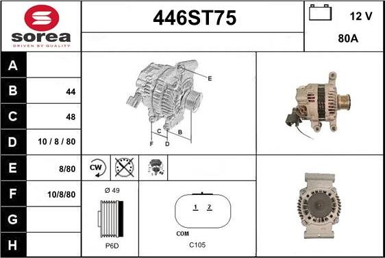 STARTCAR 446ST75 - Ģenerators www.autospares.lv