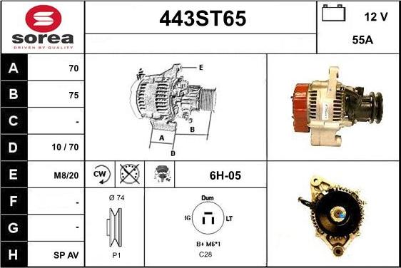 STARTCAR 443ST65 - Генератор www.autospares.lv