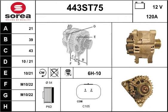 STARTCAR 443ST75 - Генератор www.autospares.lv