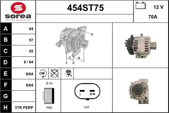 STARTCAR 454ST75 - Ģenerators autospares.lv