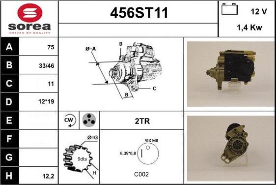 STARTCAR 456ST11 - Starteris autospares.lv