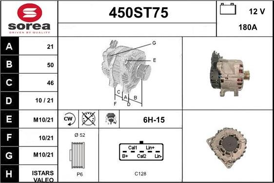 STARTCAR 450ST75 - Alternator www.autospares.lv