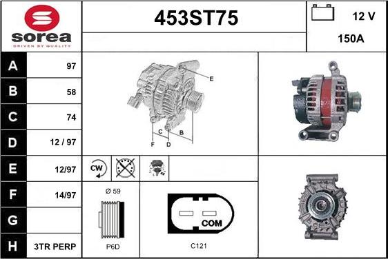 STARTCAR 453ST75 - Ģenerators autospares.lv