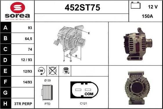 STARTCAR 452ST75 - Ģenerators autospares.lv