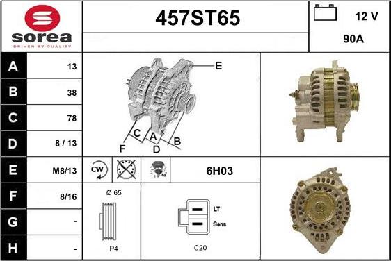 STARTCAR 457ST65 - Ģenerators www.autospares.lv