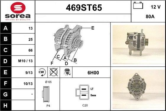 STARTCAR 469ST65 - Ģenerators autospares.lv